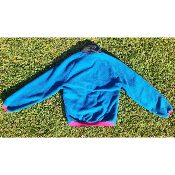 Sequel Vintage Womens Fleece Full Zip Size Small Blue Pink Jacket Sweater Pocket - Picture 6 of 7